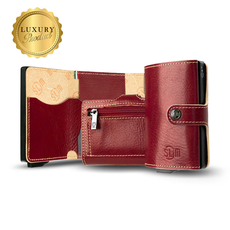 SLim®️ genuine leather blue petroleum multicolour wallet with zip