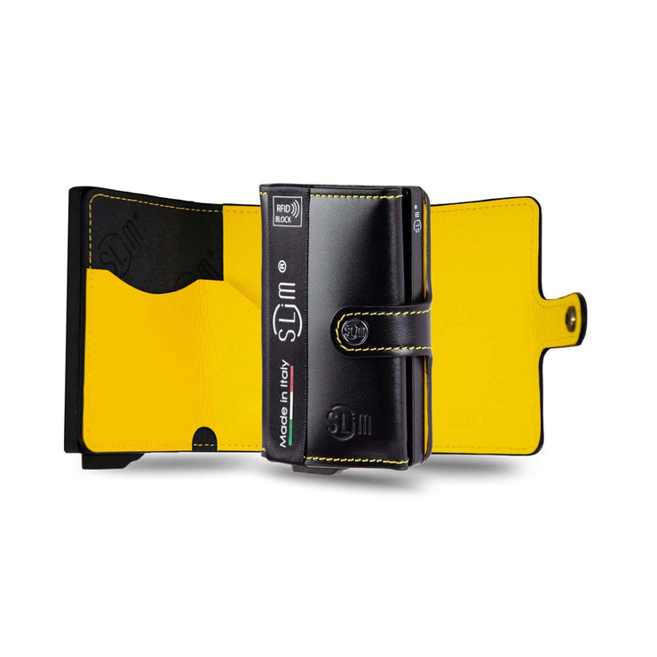SLim®️ genuine leather blue petroleum multicolour wallet with zip