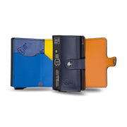 Porta Carte Vera Pelle Blu Multicolor