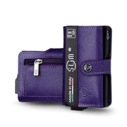 SLim®️ genuine leather blue petroleum multicolour wallet with zip