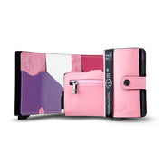 SLim®️ genuine leather wallet pink multicolor with coin pocket and zip