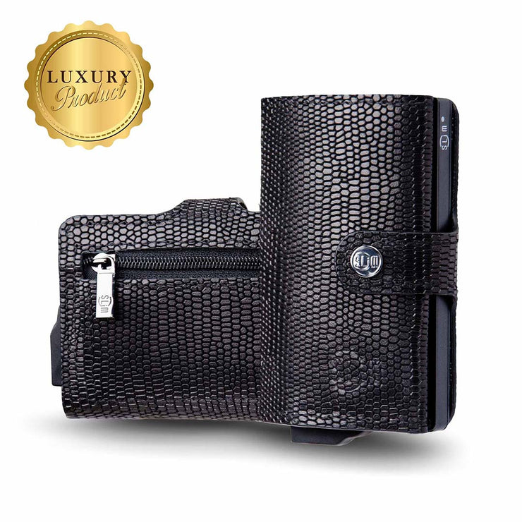 SLim®️ genuine leather blue petroleum multicolour wallet with zip