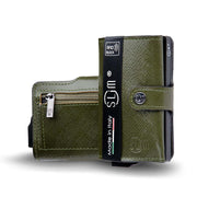 SLim®️ genuine leather blue petroleum multicolour wallet with zip