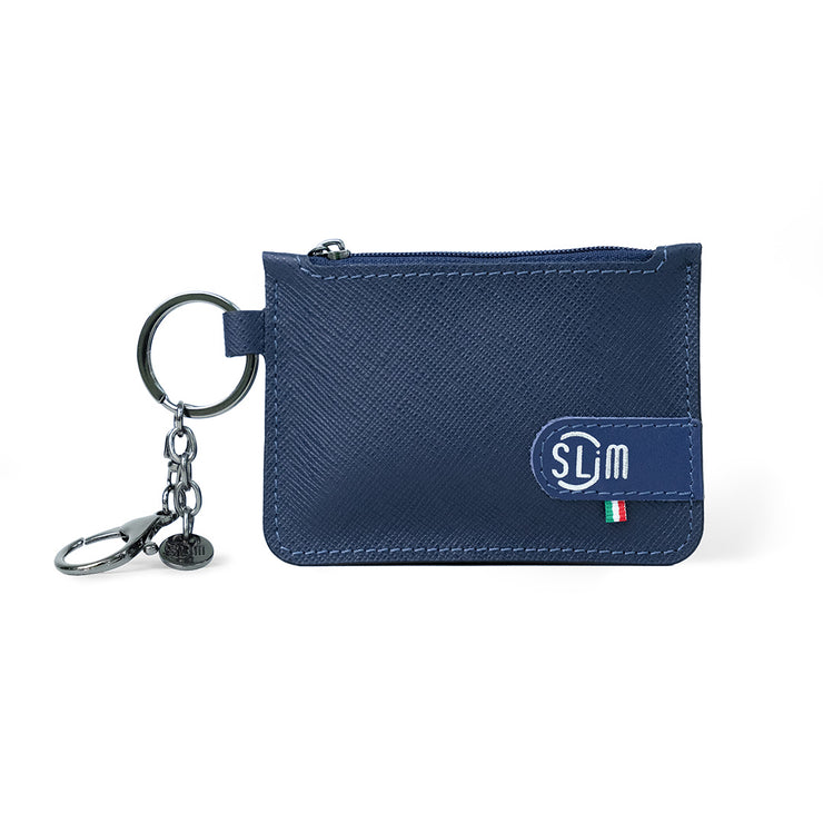 Portachiavi-Portamonete SLim®️ Saffiano Blu