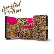 SLim®️ Vera Pelle Animalier Leopard Fucsia con zip porta monete