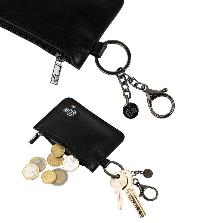 SLim®️ Genuine Vegetable Tanned Leather Keychain-Coin Purse Orange