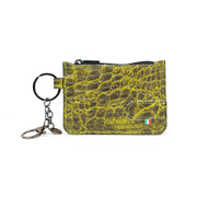 Portachiavi-Portamonete SLim®️ Vera Pelle Cocco Verde
