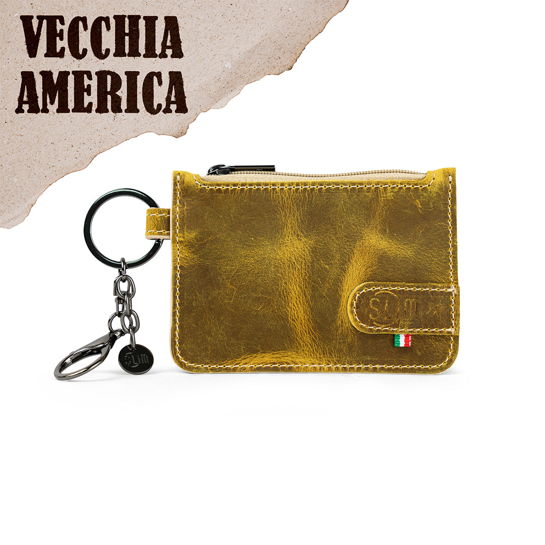 Portachiavi-Portamonete SLim®️ Vera Pelle Crazy Sole