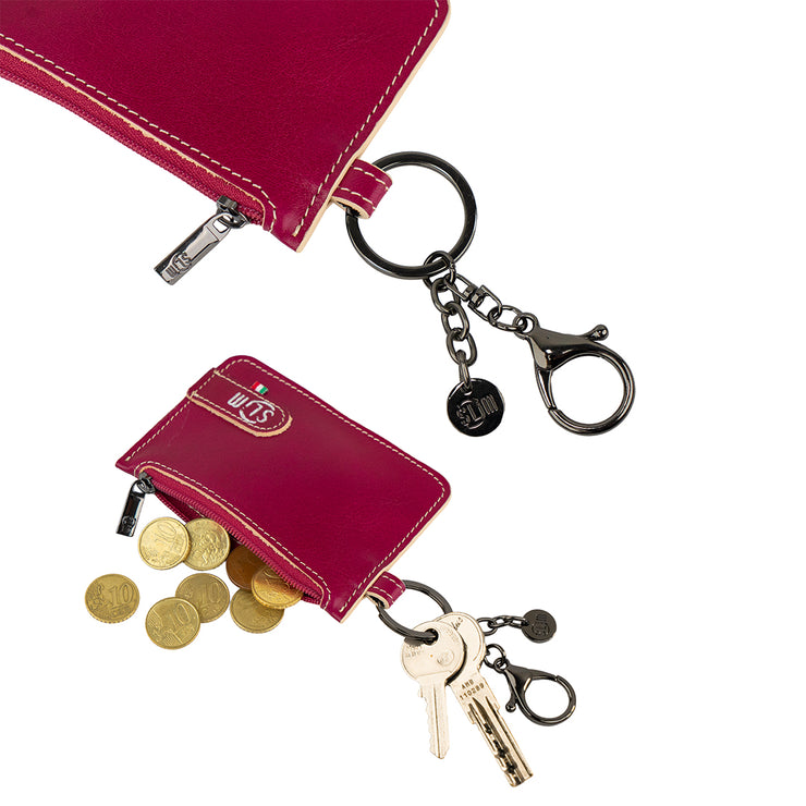 SLim®️ Genuine Vegetable Tanned Leather Keychain-Coin Purse Brown