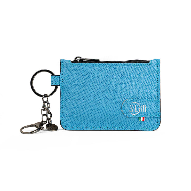 SLim®️ Genuine Black Saffiano Leather Keychain-Coin Purse