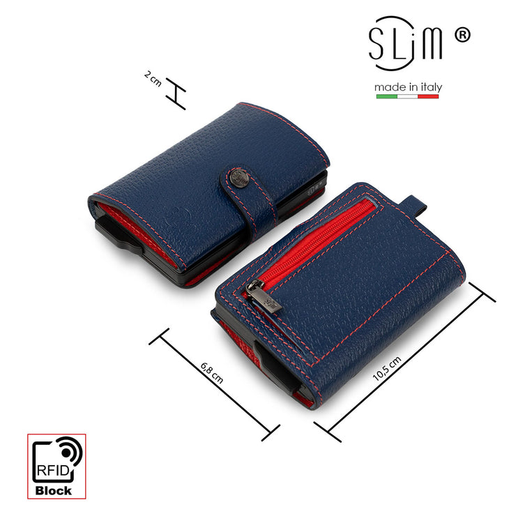 SLim®️ con Necklace Blu/Rosso e zip porta monete