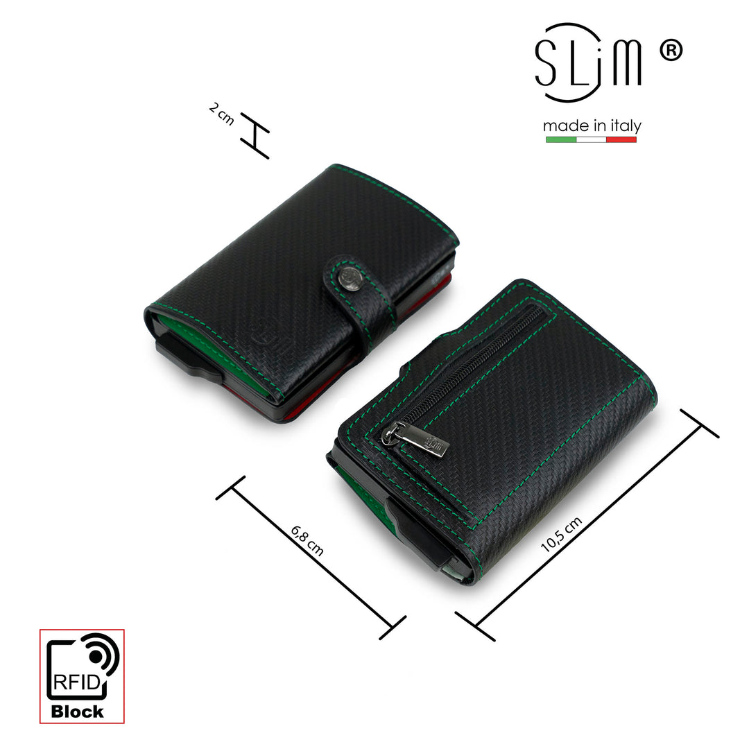 Portafoglio in pelle minimalista fatto a mano: conciato al vegetale, design senza cuciture - Italia