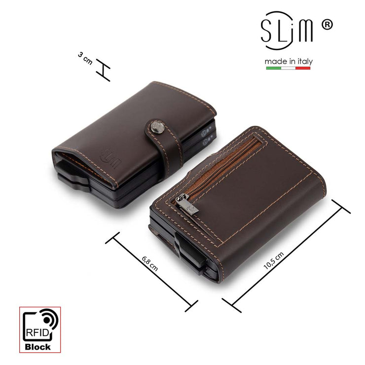 SENDEFN Portafoglio Uomo Bifold Vera Pelle, 10 Porta Carte Di Credito Blocco RFID Portafoglio Per Uomo Con Tasca Portamonete, 2 Scomparti Banconote - Foto 2