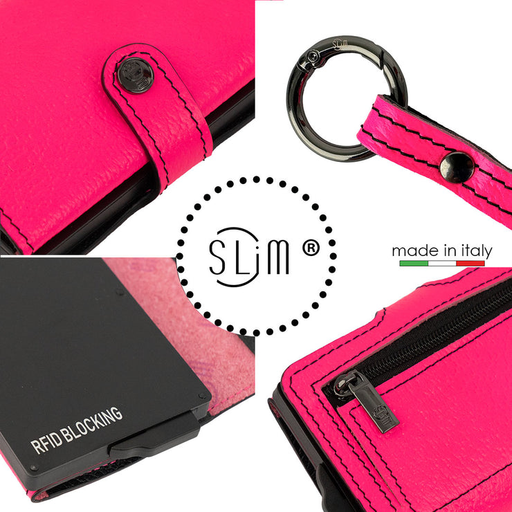 SLim®️ con Necklace Fucsia Fluo e zip porta monete