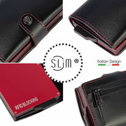 SLim®️ genuine leather blue petroleum multicolour wallet with zip