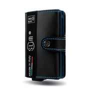 SLim®️ genuine leather blue petroleum multicolour wallet with zip