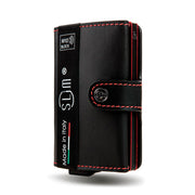SLim®️ genuine leather blue petroleum multicolour wallet with zip