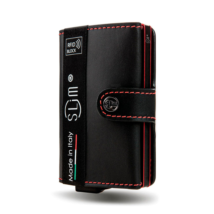 SLim®️ genuine leather blue petroleum multicolour wallet with zip