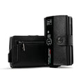Portacarte Vera Pelle Saffiano Anti Graffio Nero con zip