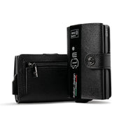 SLim®️ genuine leather blue petroleum multicolour wallet with zip