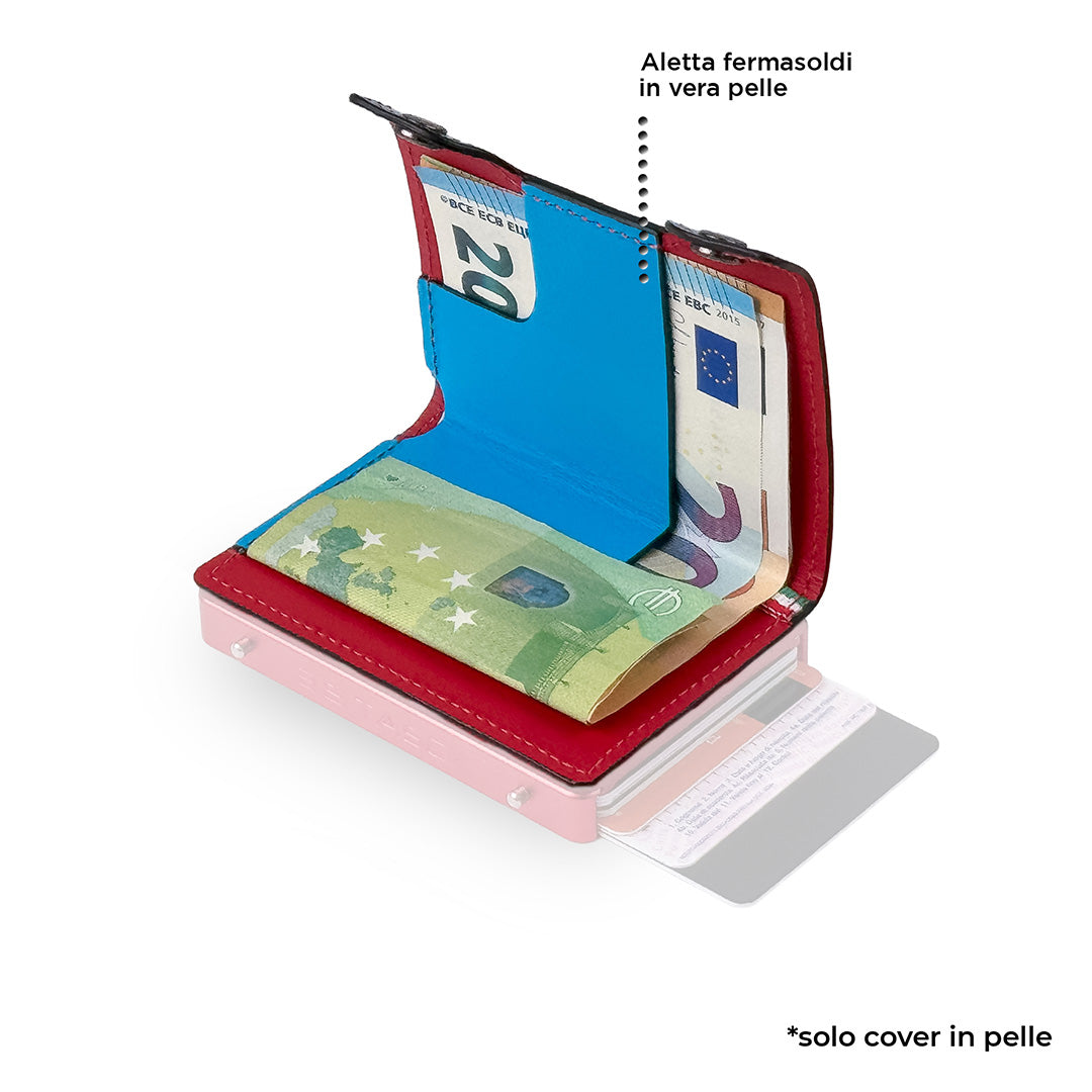 Cover in Pelle Be Tasck Pelle Liscia Azzurro e Rosso