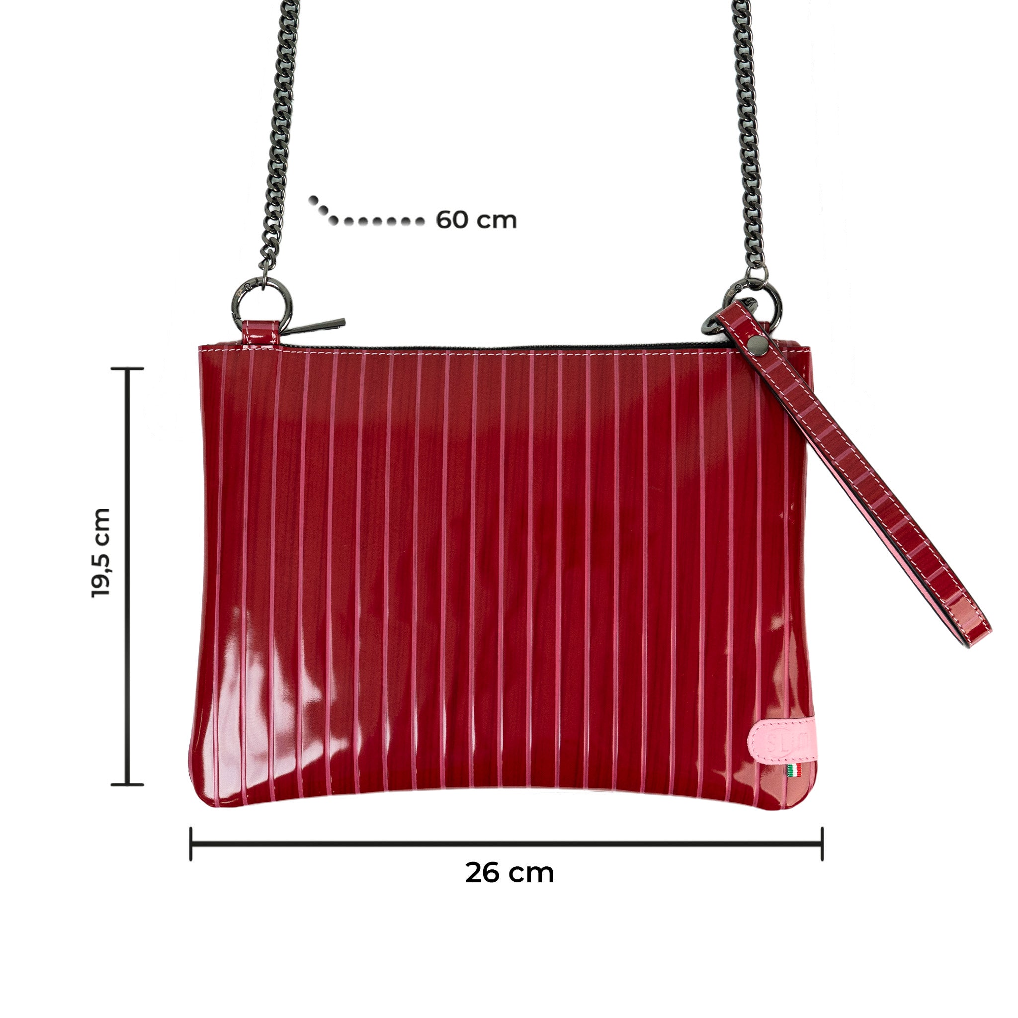 Pochette con Tracolla Vera Pelle Lollipop Fucsia e Rosa