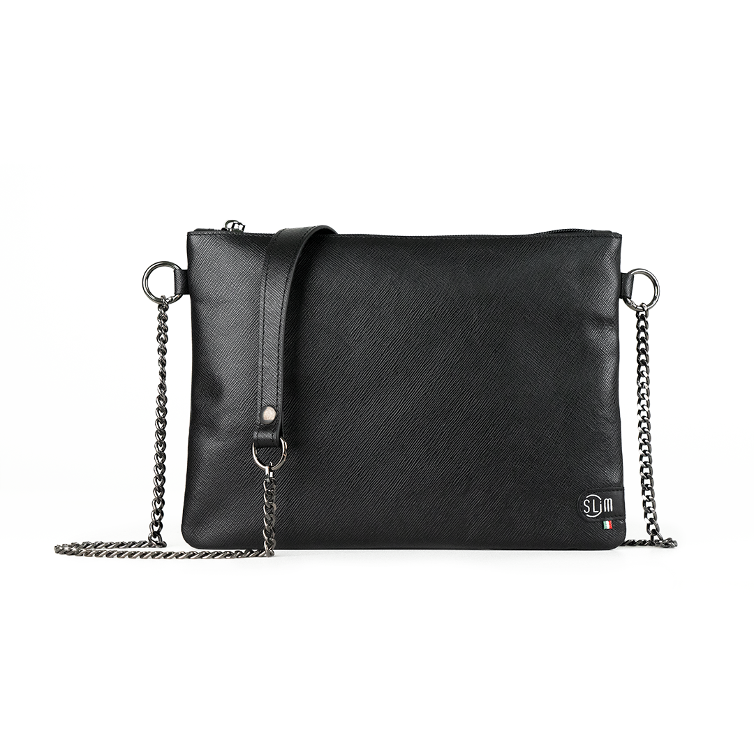Pochette con Tracolla In Vera Pelle SLim®️