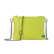 Pochette con Tracolla Vera Pelle Bottalato Verde Lime