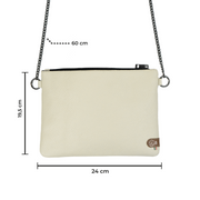 Pochette con Tracolla Vera Pelle Bottalato Beige