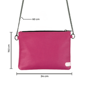 Pochette con Tracolla Vera Pelle Bottalato Fucsia