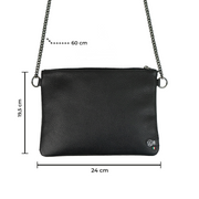 Pochette con Tracolla Vera Pelle Bottalato Nero