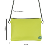 Pochette con Tracolla Vera Pelle Bottalato Verde Lime