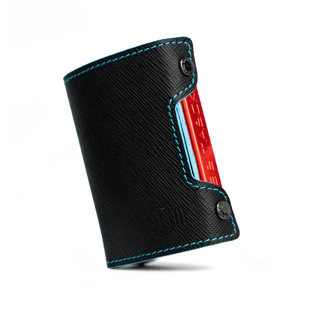 Be Tasck Saffiano Nero e Azzurro
