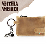 SLim®️ Genuine Crazy Sand Leather Keychain-Coin Purse