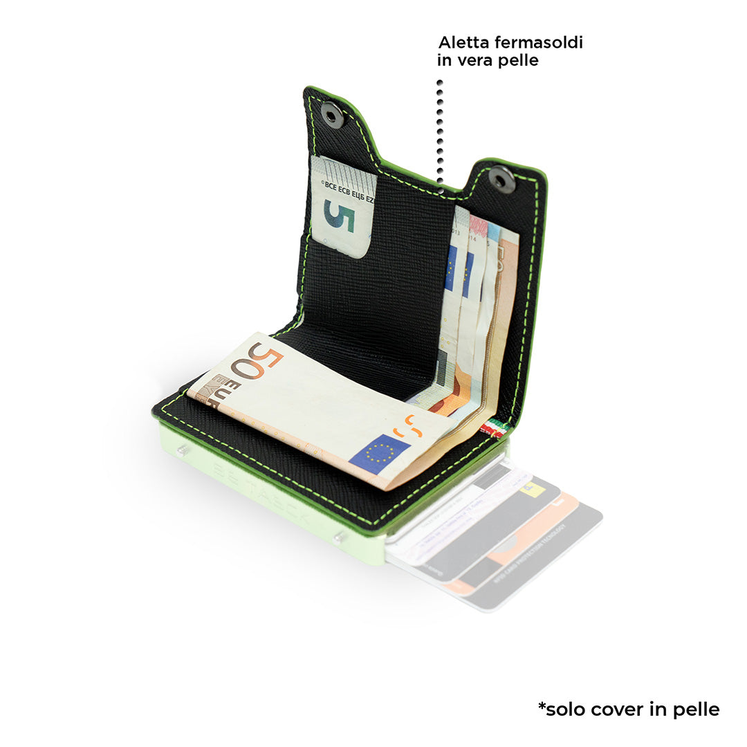Cover in Pelle Be Tasck Saffiano Nero e Verde