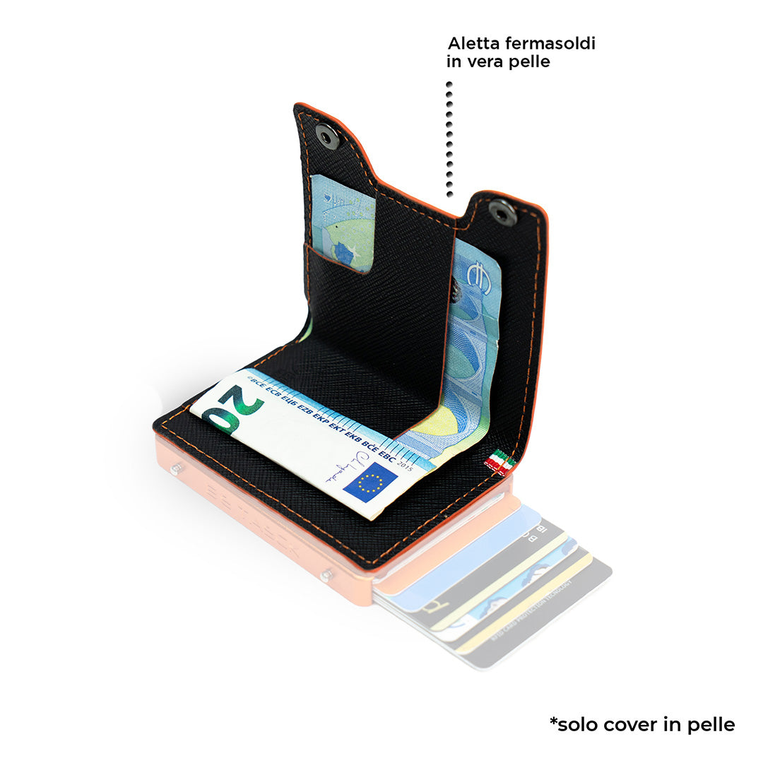 Cover in Pelle Be Tasck Saffiano Nero e Arancio