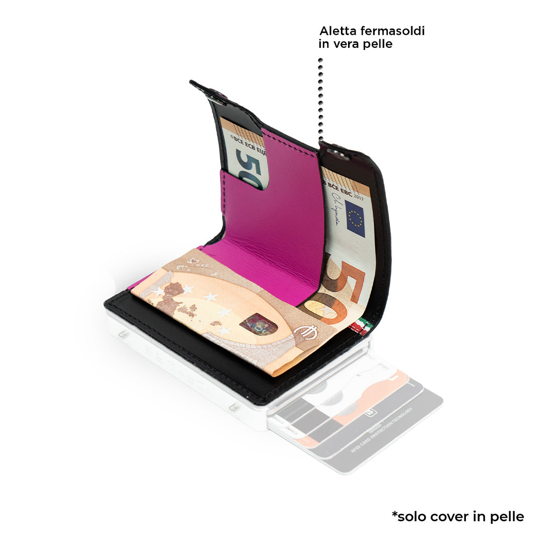 Cover in Pelle Be Tasck Pelle Liscia Fucsia e Nero