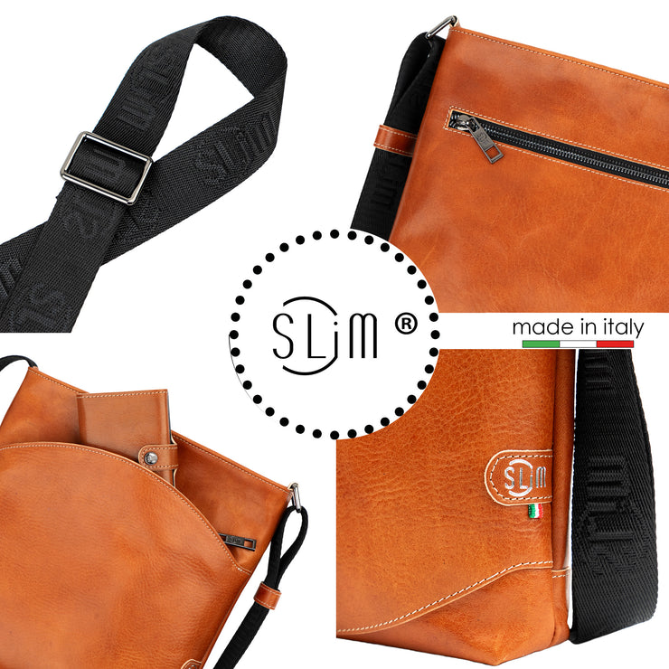Bag SLim®️ Vera Pelle Vegetale Cognac