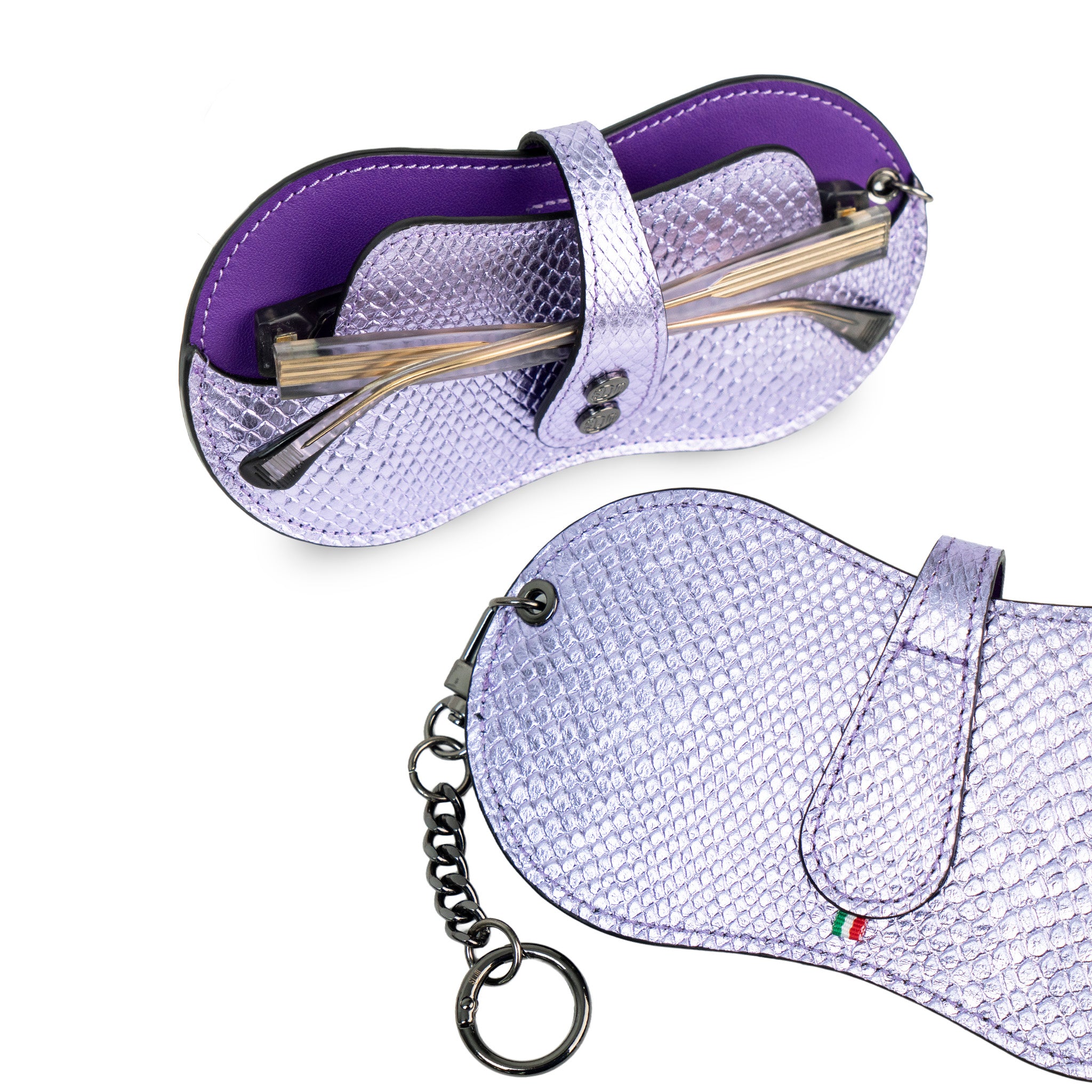 SLim Vision Vera Pelle Tejus Metal Viola Laminato